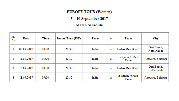 Europe tour 2017